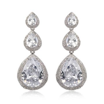White Stone Earings
